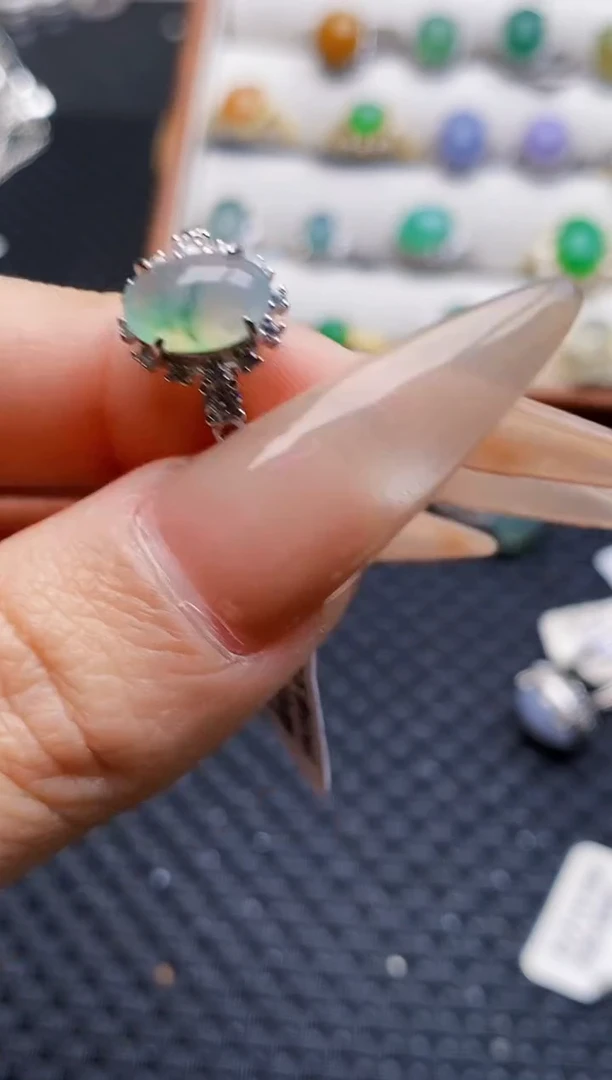 银S925镶嵌戒指翡翠1999