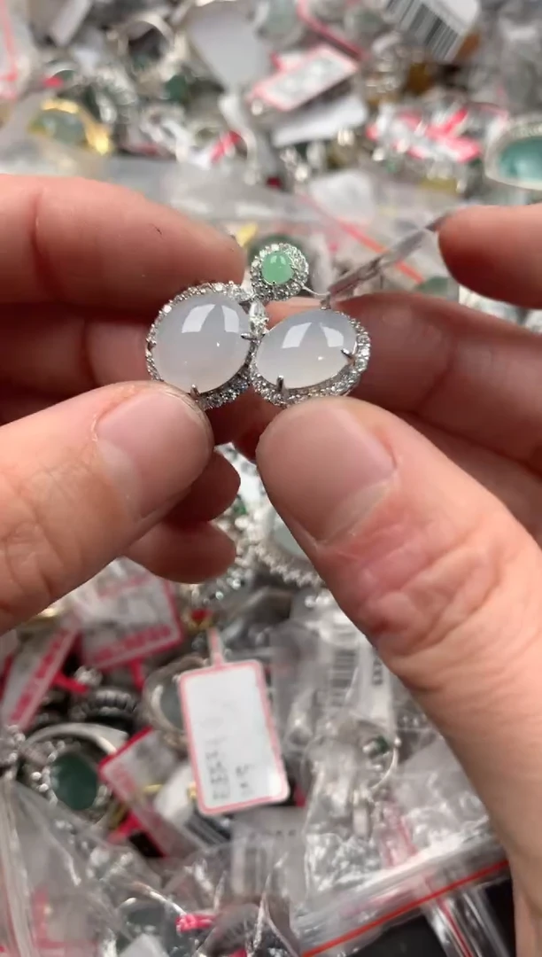 银S925镶嵌戒指翡翠999----10