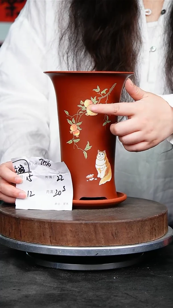 紫砂花盆7806+z缩收 紫砂花盆