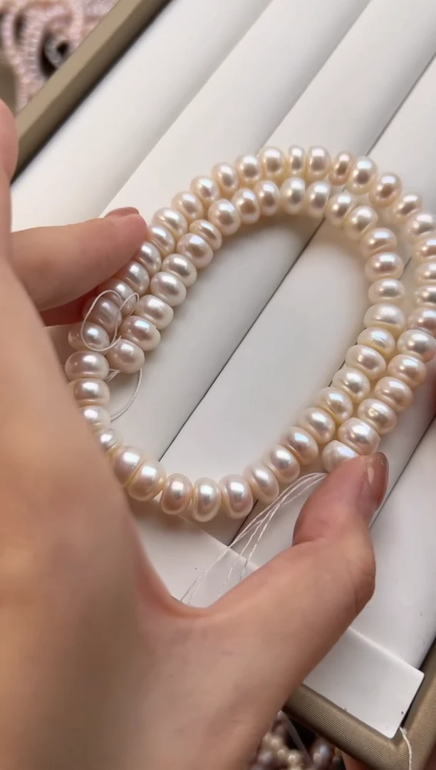 未镶嵌淡水珍珠10强光*珍珠项链（无核9mm）