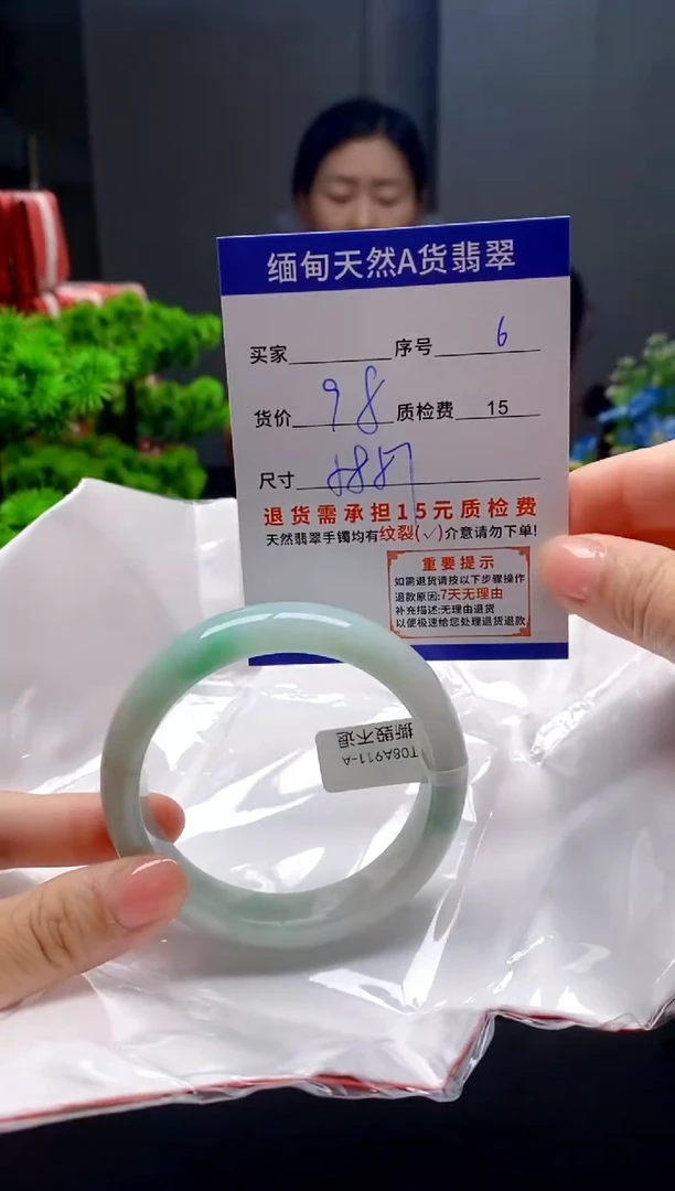 未镶嵌手镯翡翠6缅甸天然A货翡翠需包容瑕疵，介意慎拍