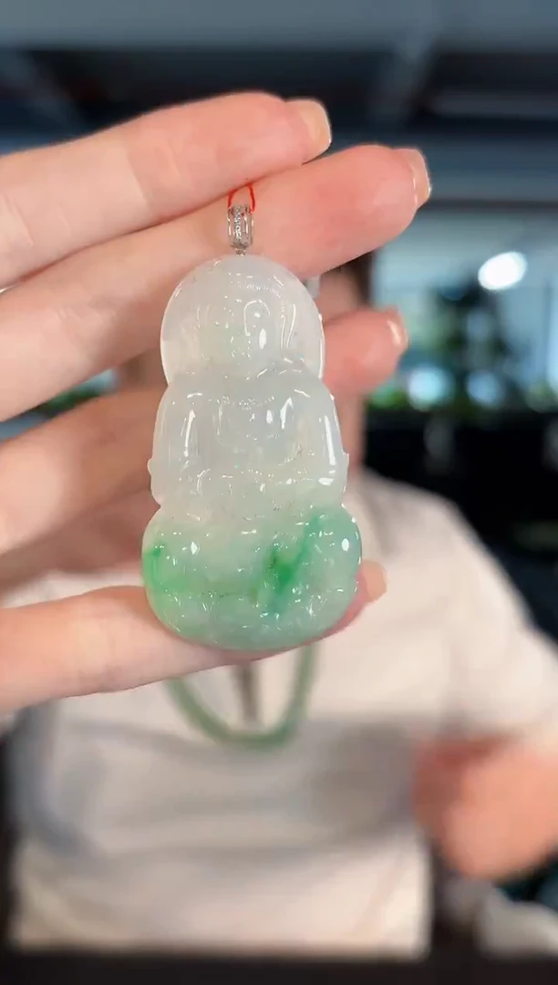 颈饰18K金镶嵌翡翠缅甸A货/支持复检/一件