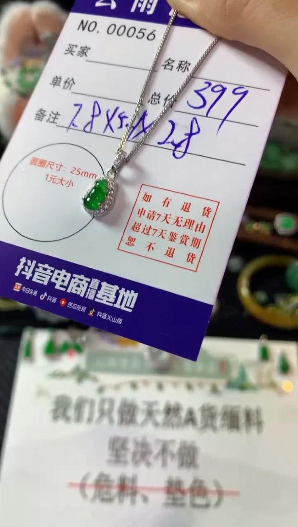 翡翠银S925镶嵌颈饰翡翠