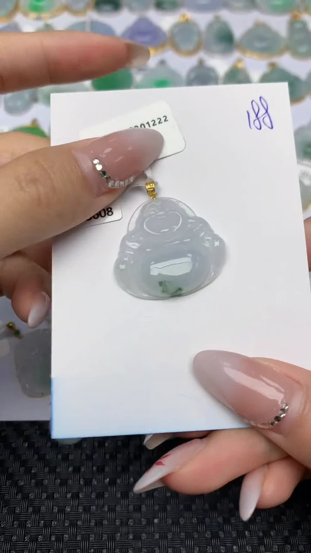 【闪购商品】翡翠颈饰18K金镶嵌天然翡翠a货