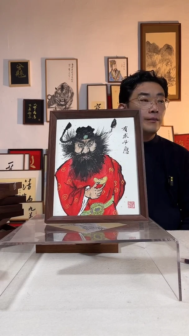 书法文创书画手绘原创摆台10寸
