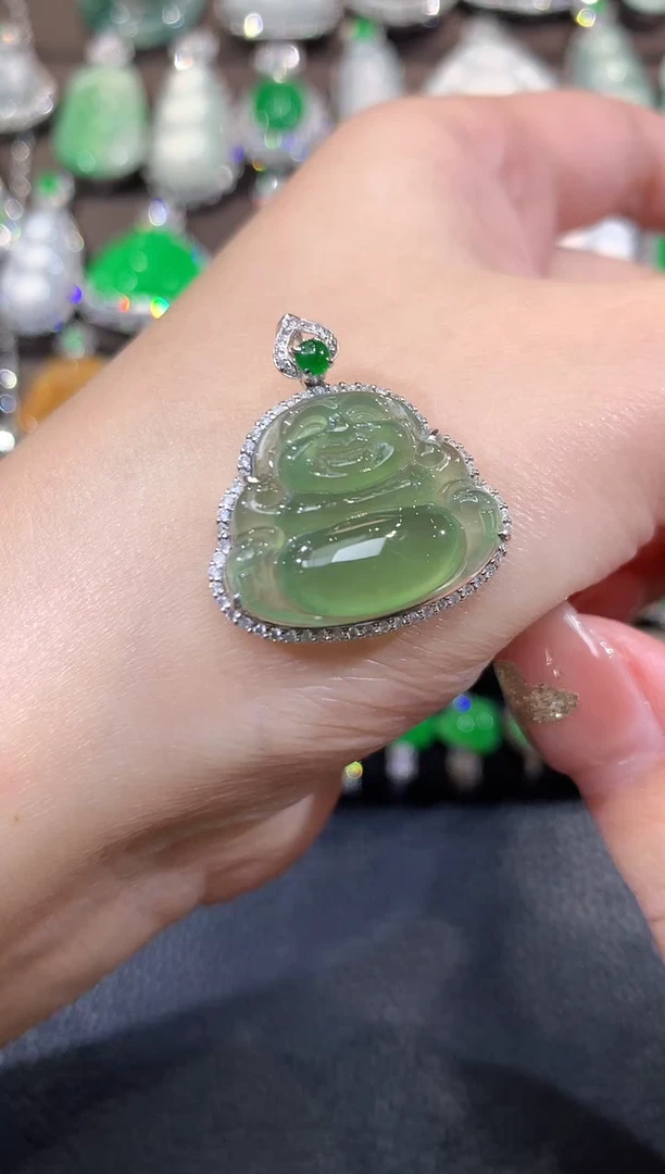 吊坠(不含链)18K金镶嵌翡翠C8