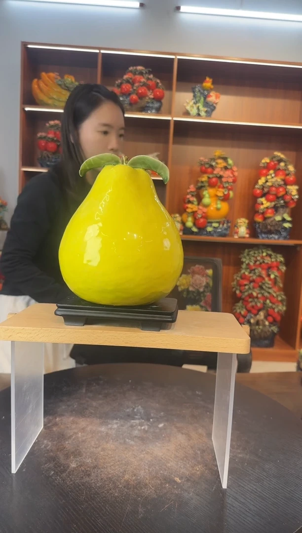 陶瓷大号柚子摆件