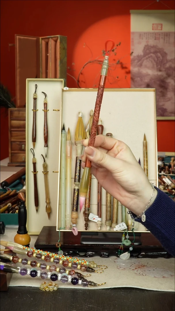 66号闪孤品高货毛笔链接 清水试笔 蘸墨不退