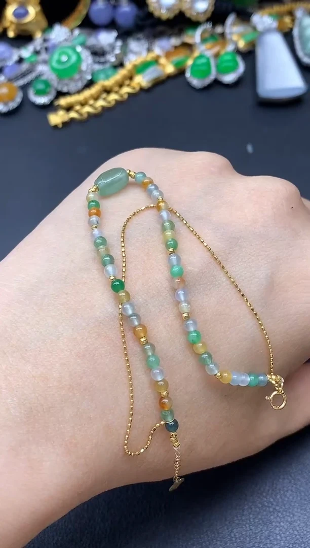 18K金镶嵌手链翡翠313-中国好珍宝