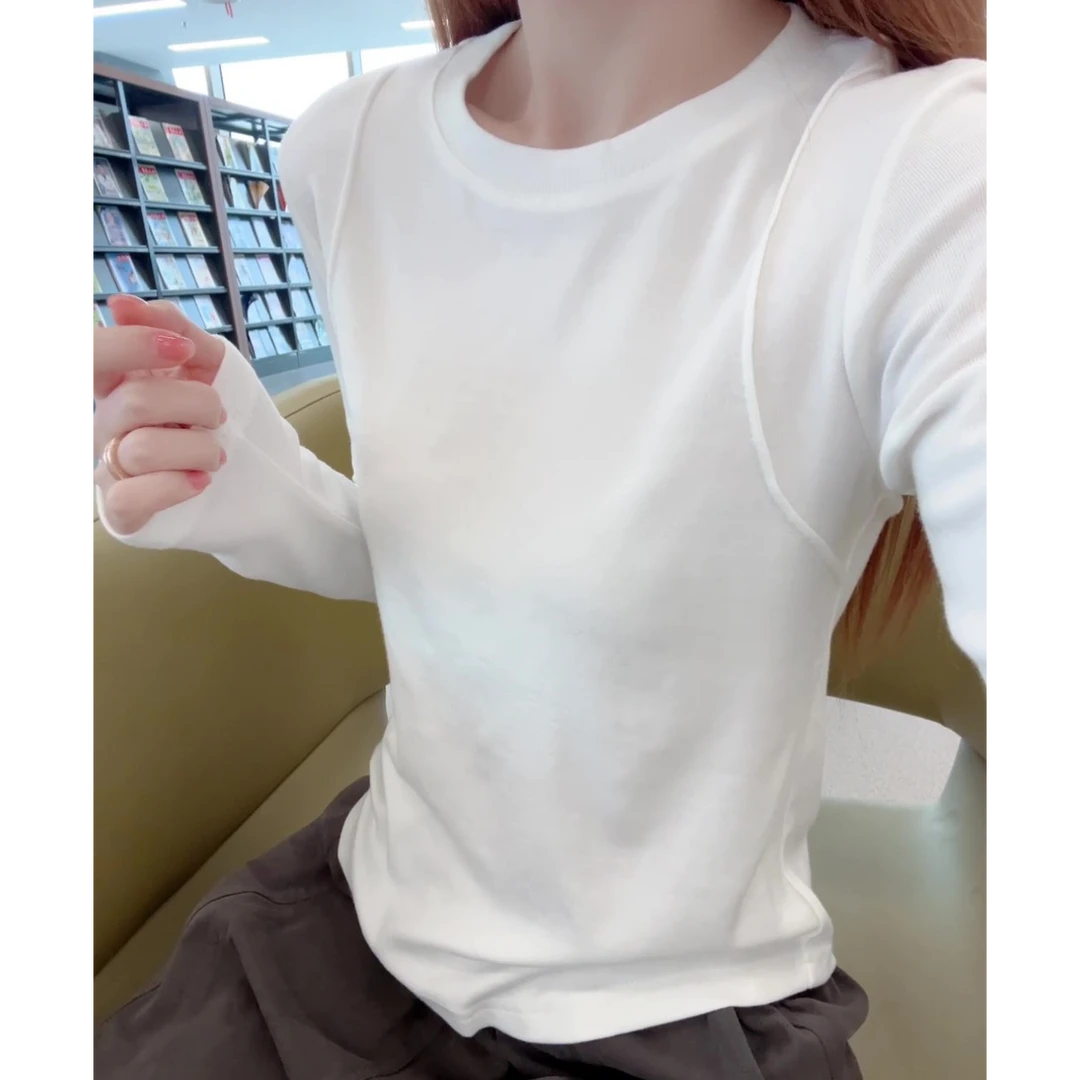 慵懒风长袖T恤打底衫女2025秋季新款宽松显瘦百搭休闲内搭上衣