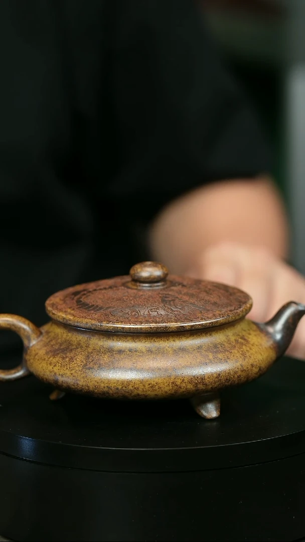茶壶紫砂K**eH2134顾建平柴烧大明扁炉