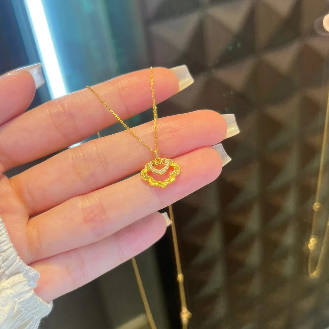 温柒 钛钢项链 新中式平安锁项链轻奢小众时尚百搭高级设计锁骨链