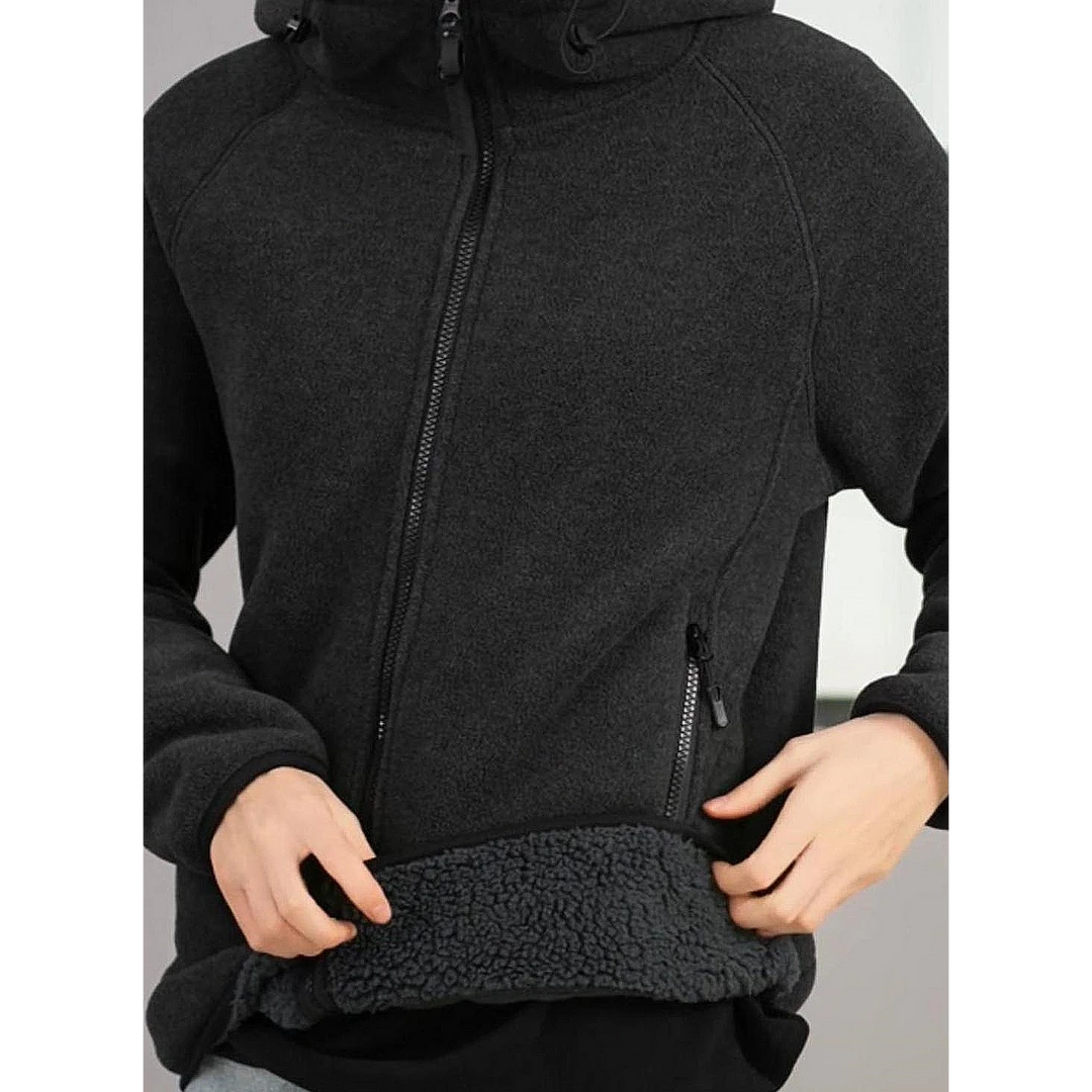 2025冬季双重保暖简风户外加厚时尚连帽宽松情侣外套