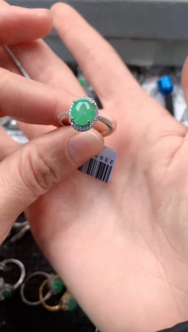 银S925镶嵌戒指翡翠4                                 1