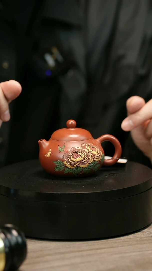 茶壶紫砂林***6H2298赵翠虹彩绘文旦
