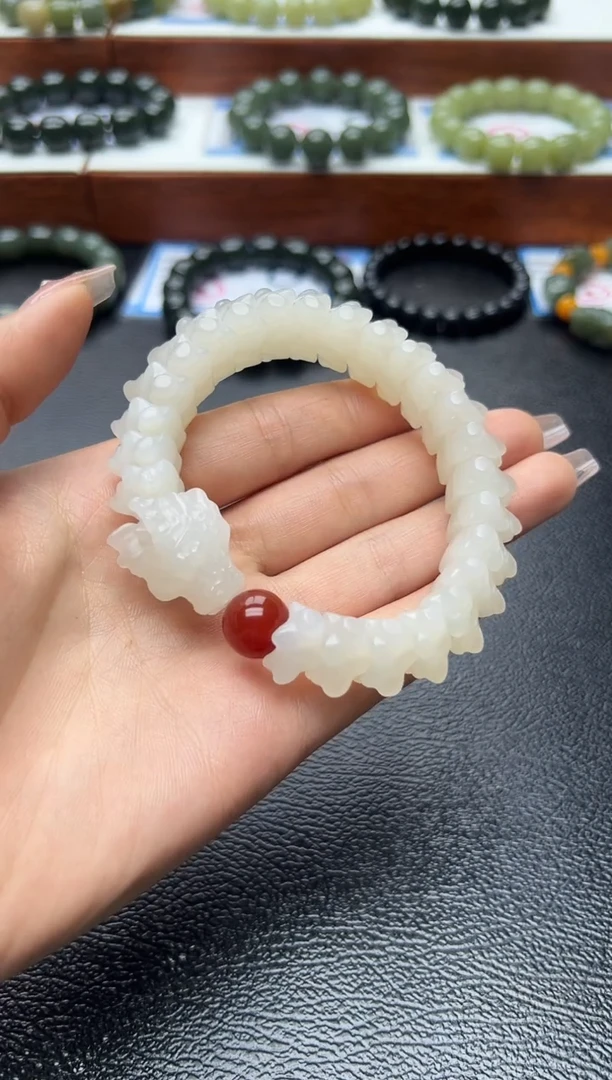 未镶嵌手串和田玉野牛沟龙骨手串