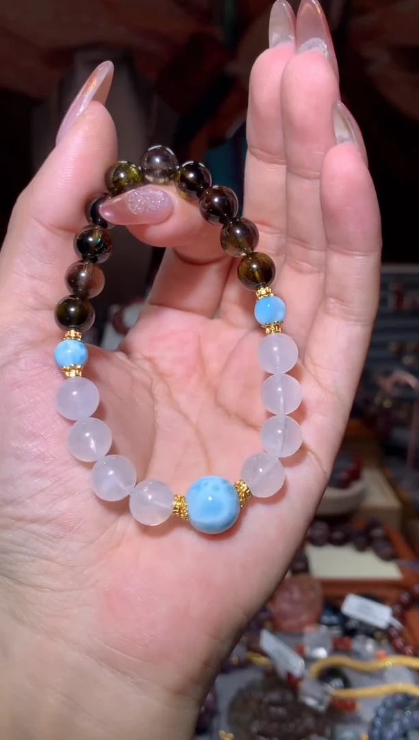 未镶嵌珠宝半成品水晶蓝针DIY手串