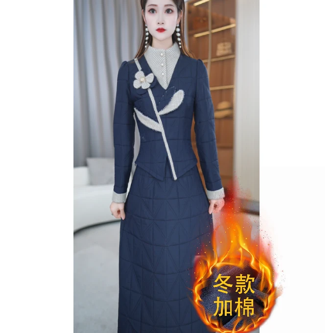 【两件套】冬季新款设计感时尚洋气气质显瘦通勤两件套套装M-4XL