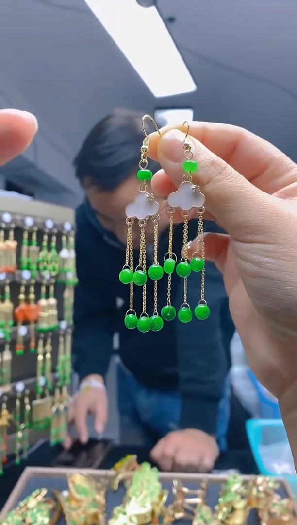 【闪购商品】翡翠耳饰合金0208翡翠耳钩