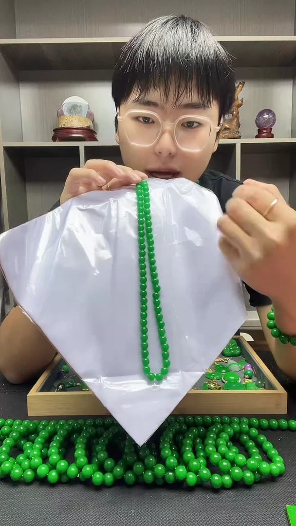 项链14K金镶嵌翡翠项链