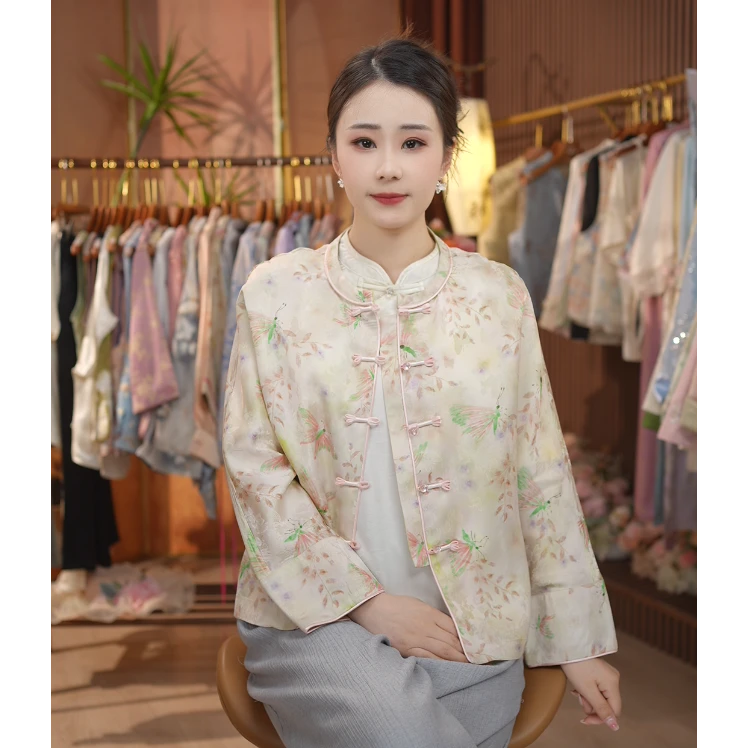 《 春不晚-外套》新中式国风圆领休闲百搭气质上衣外套