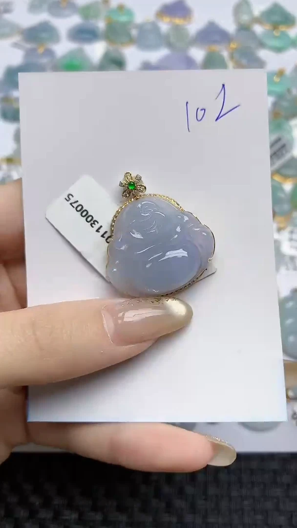 【闪购商品】翡翠颈饰18K金镶嵌天然翡翠A货