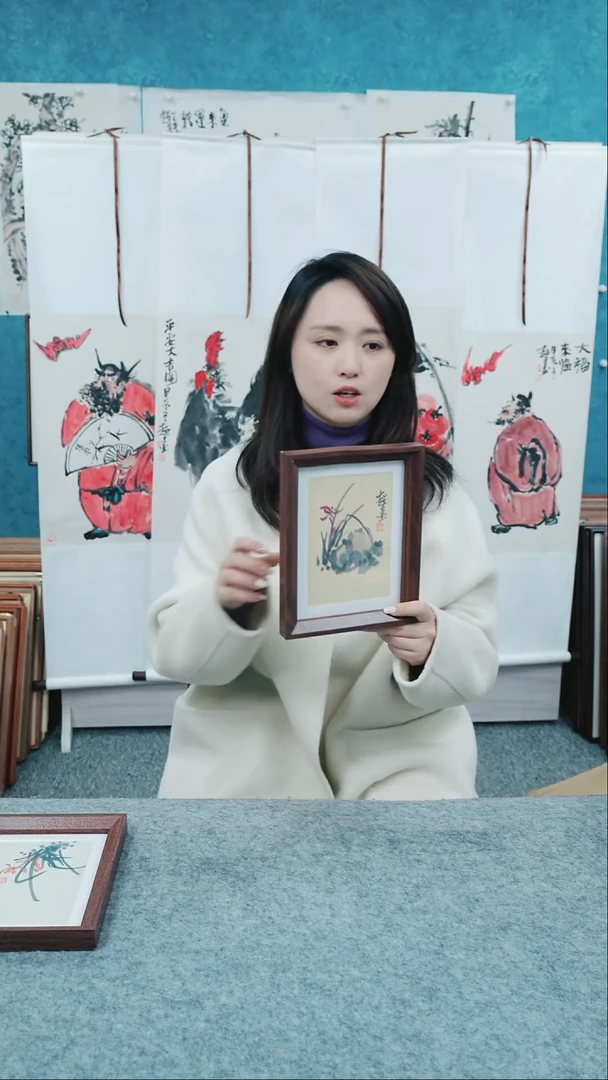 【闪购商品】国画8寸郑志超老师木质摆台