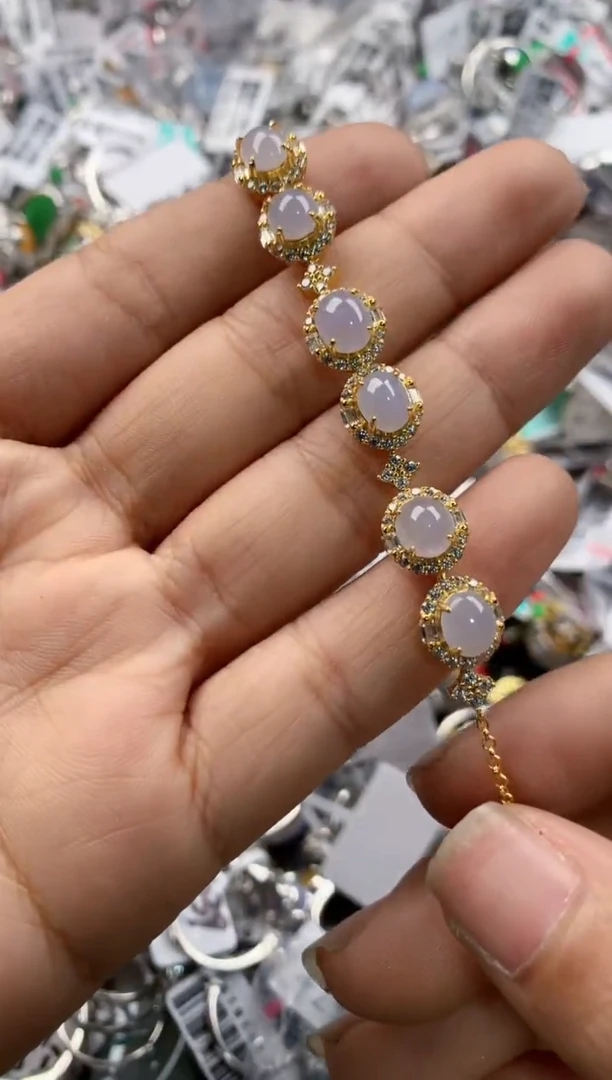 银S925镶嵌戒指翡翠777----7