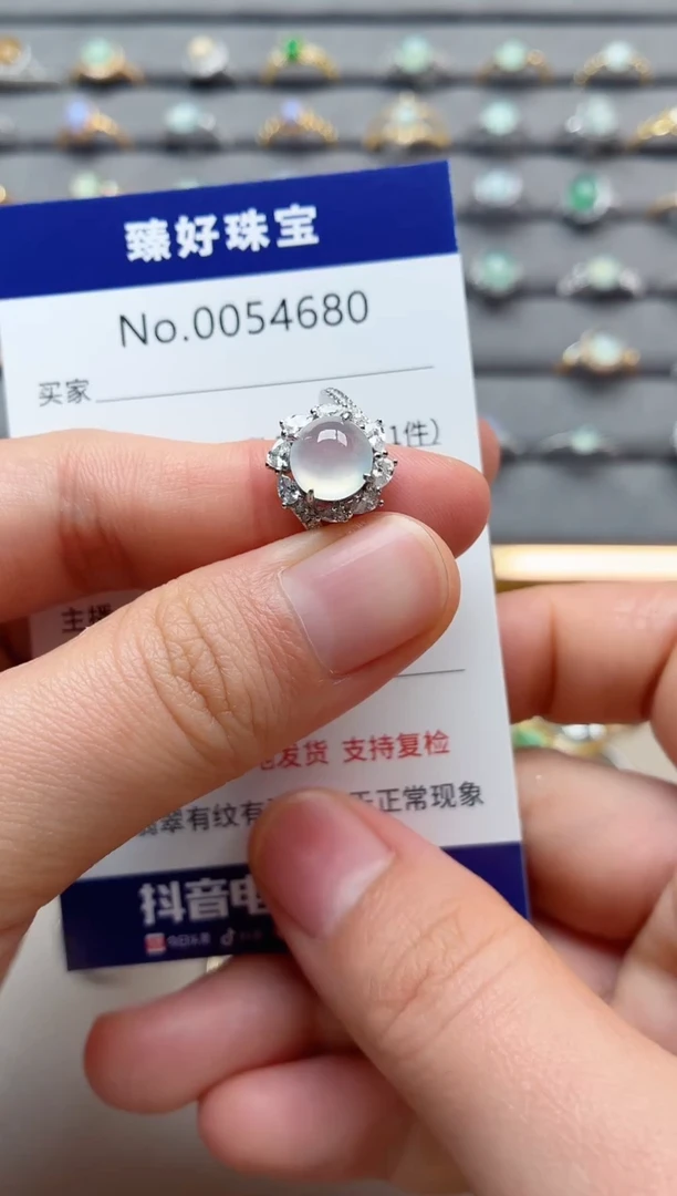 银S925镶嵌戒指翡翠1