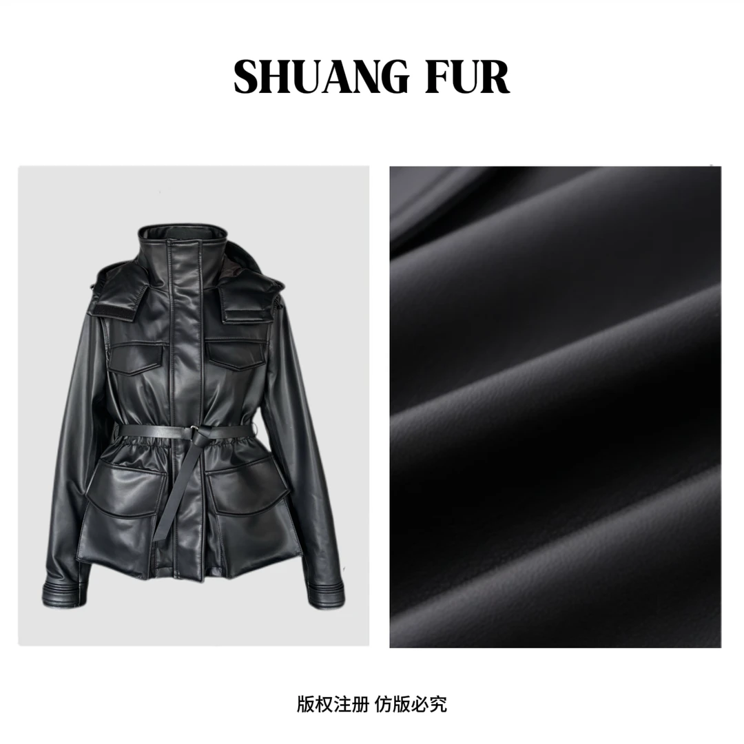 【幂幂同款】羊皮冲锋衣可拆卸90鹅绒内胆真皮保暖外套020-NS
