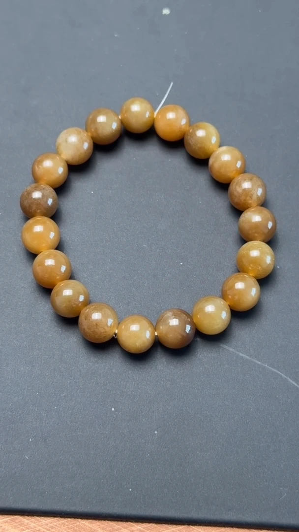 手串未镶嵌和田玉蜜蜂糖玉手串（卡10）