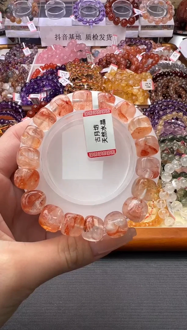 未镶嵌手链水晶红胶花方糖11m