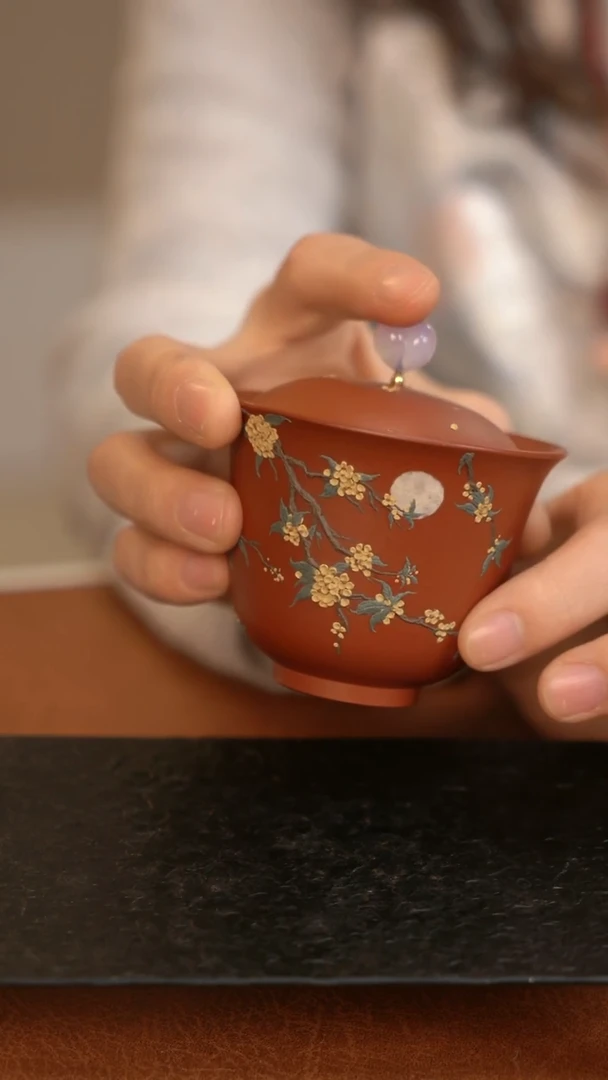 朱泥盖碗朱泥盖碗桂花（高）