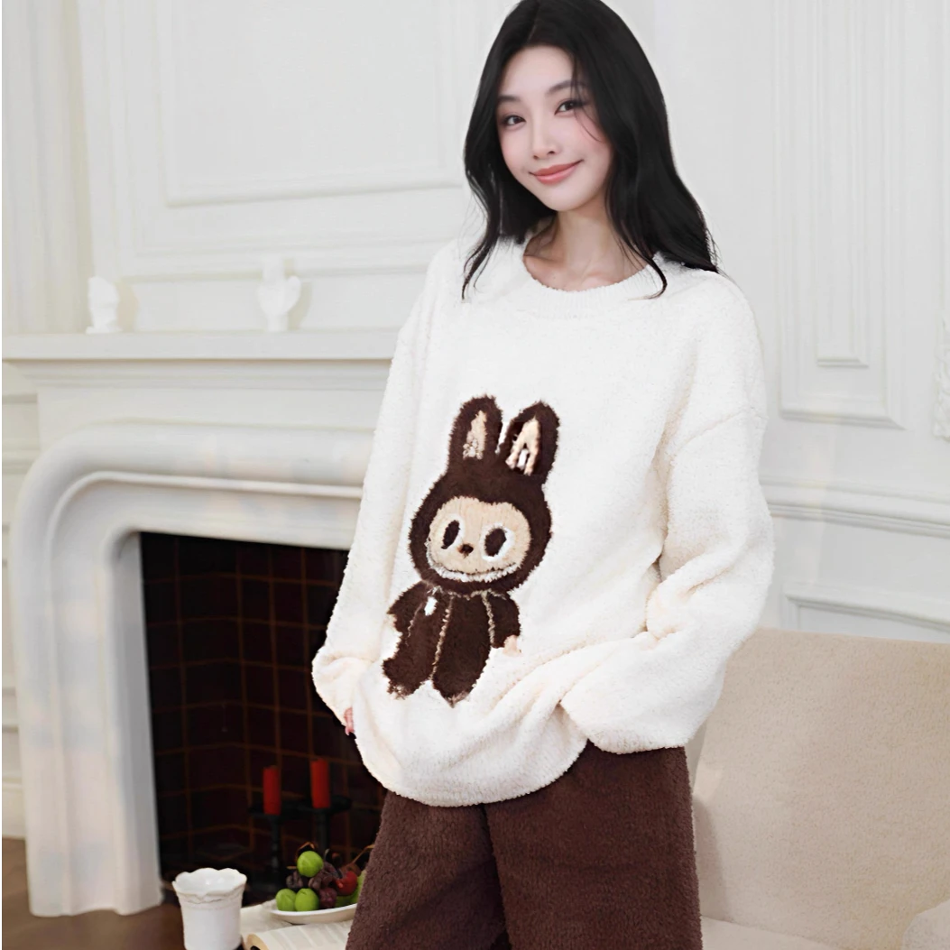 SIEOYJIEA/私迹大榕家viki【巨大拉布布】女款气质长袖家居服套装