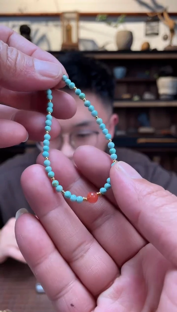 【闪购商品】绿松石手链银S925镶嵌绿松石手链*5XSQ多样性发一