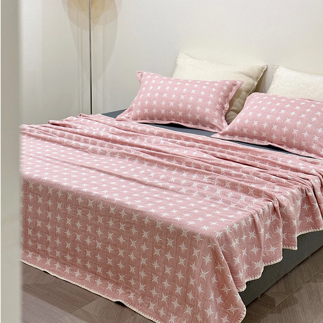 雅赞（褶皱星芒单人床单床盖）可铺可盖柔软简约亲肤透气平整清爽