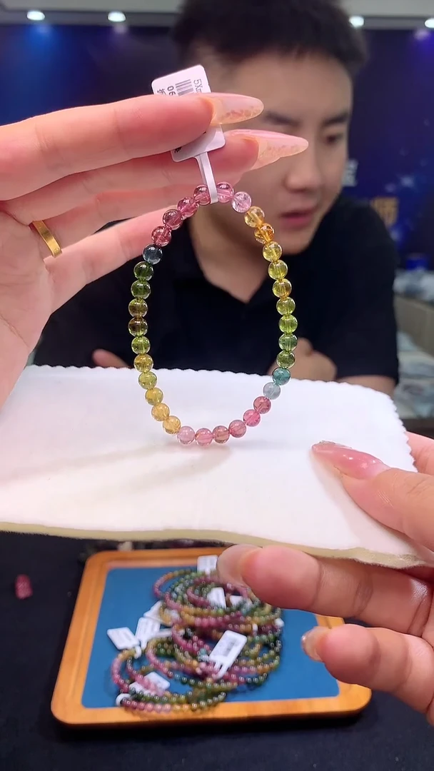 手链未镶嵌碧玺彩虹碧玺单圈5x(多样性发一)