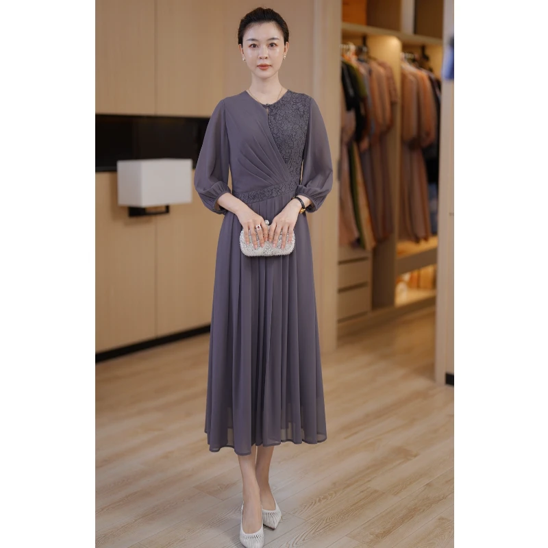 [灰影烟澜]夏季新款气质显瘦时尚连衣裙高贵优雅