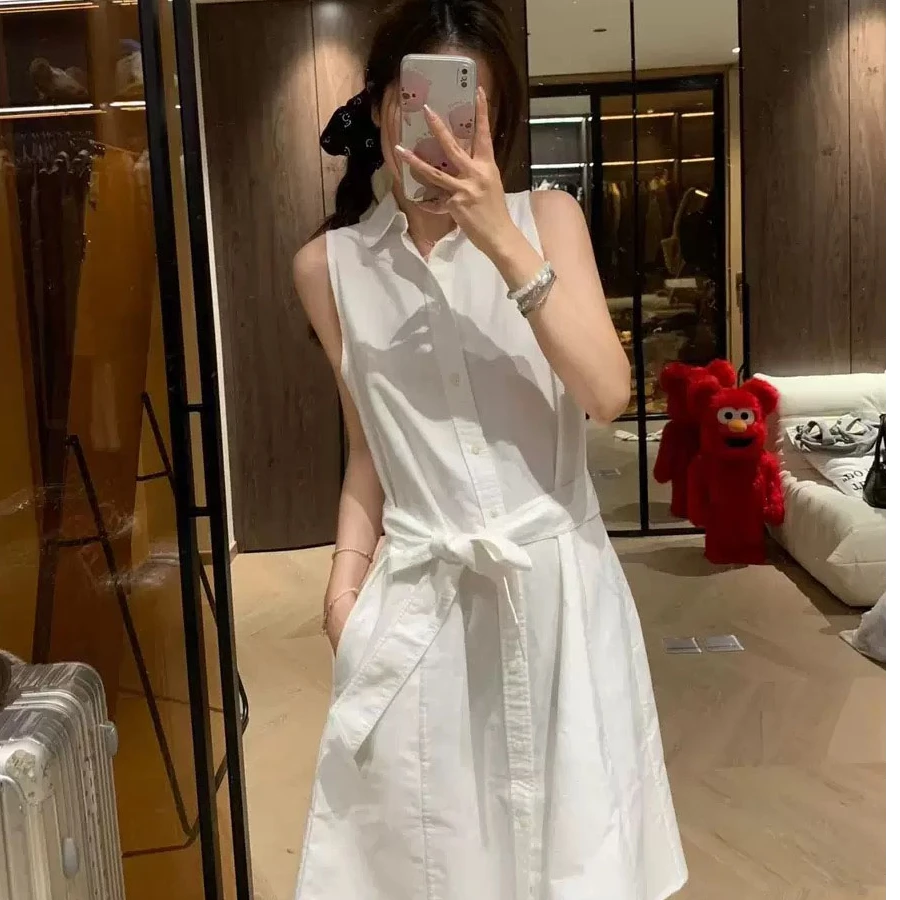 小马刺绣牛津棉连衣裙 陈