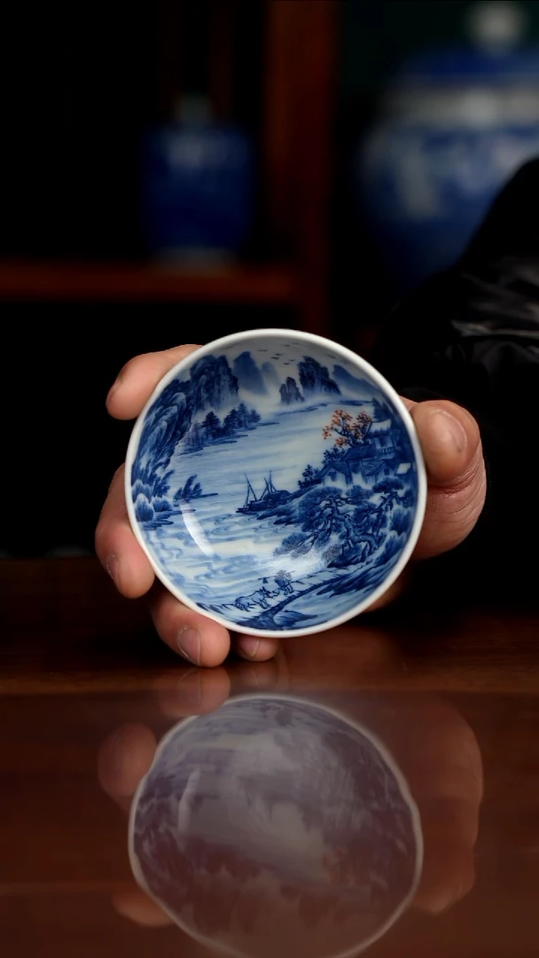 景琳藏青花北派山水