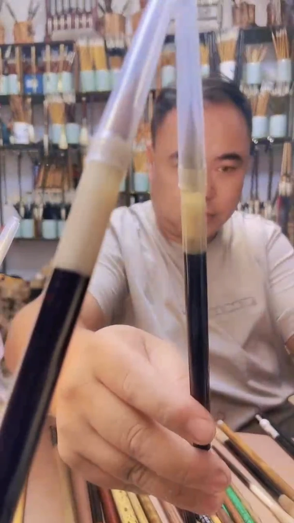 紫光檀牛角狼毫一支