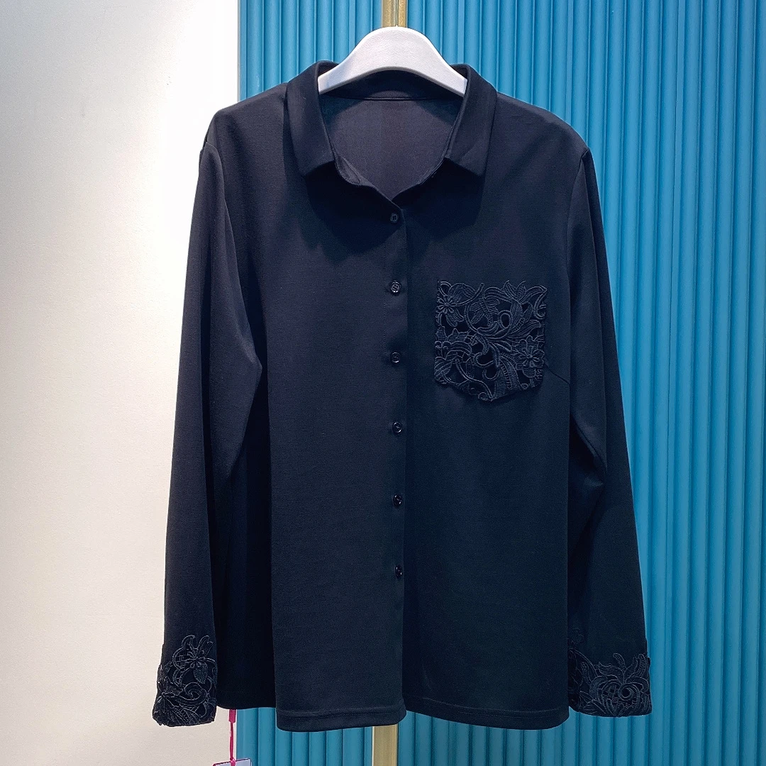 胖人坊/2025春季新款大码女装时尚气质莫代尔舒感衬衫  4597