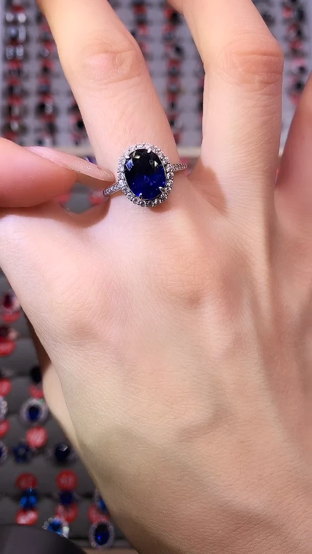 【闪购商品】蓝宝石戒指银S925镶嵌1111111