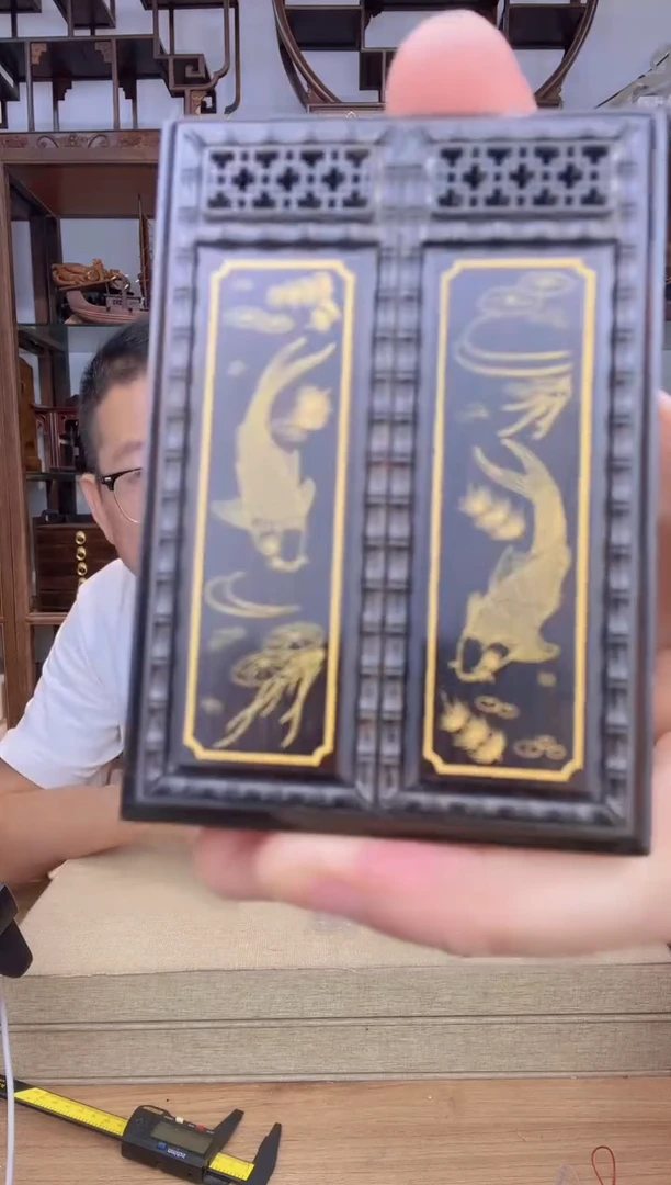 乌木类书架284黄蛉盒  鱼