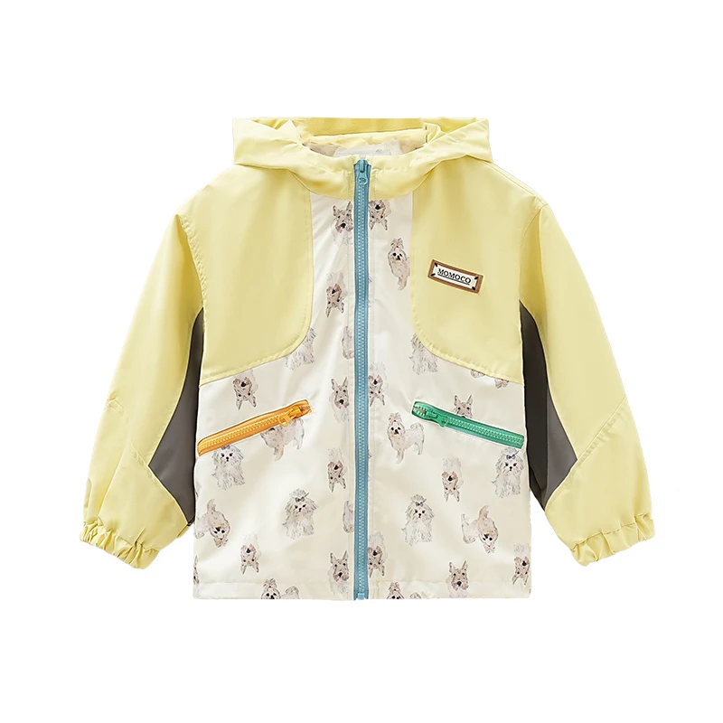 MOMOCO童装秋季新款儿童韩版连帽拼色可爱外套77330107016