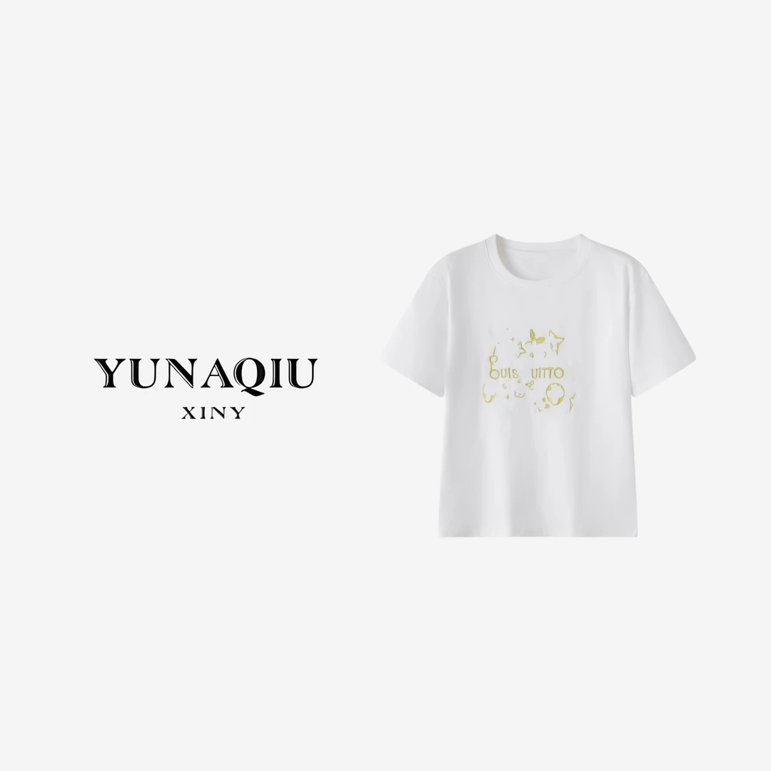 YUNAQIU-时尚休闲女士夏季春夏印花圆领T恤-9480