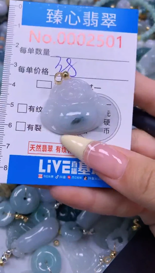 翡翠未镶嵌颈饰含绳0002501