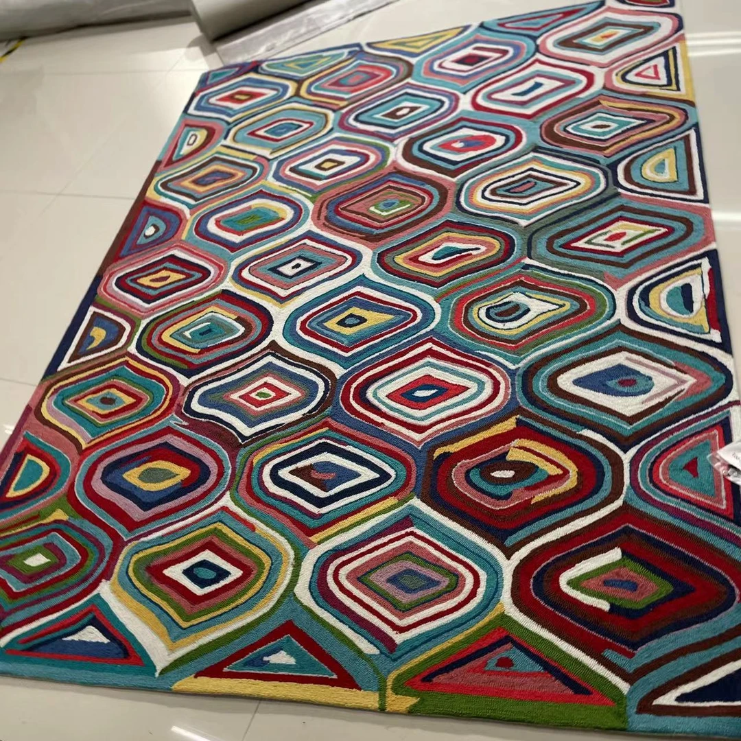 客厅卧室彩色高级沙发茶几地毯家用床边温馨房间垫