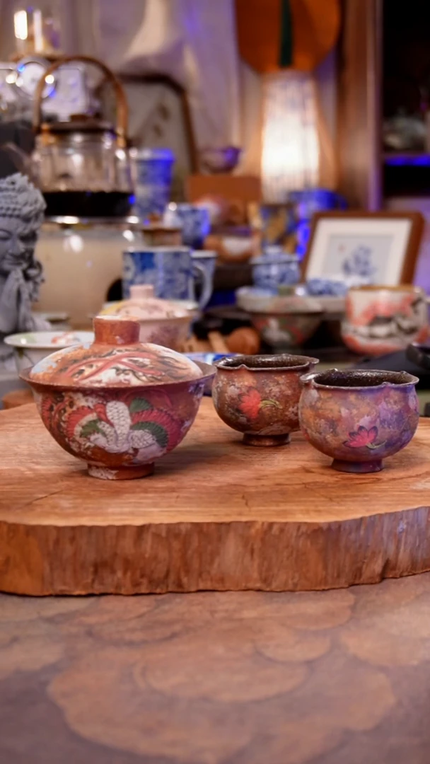 杯子陶凤凰手工手绘手工手绘