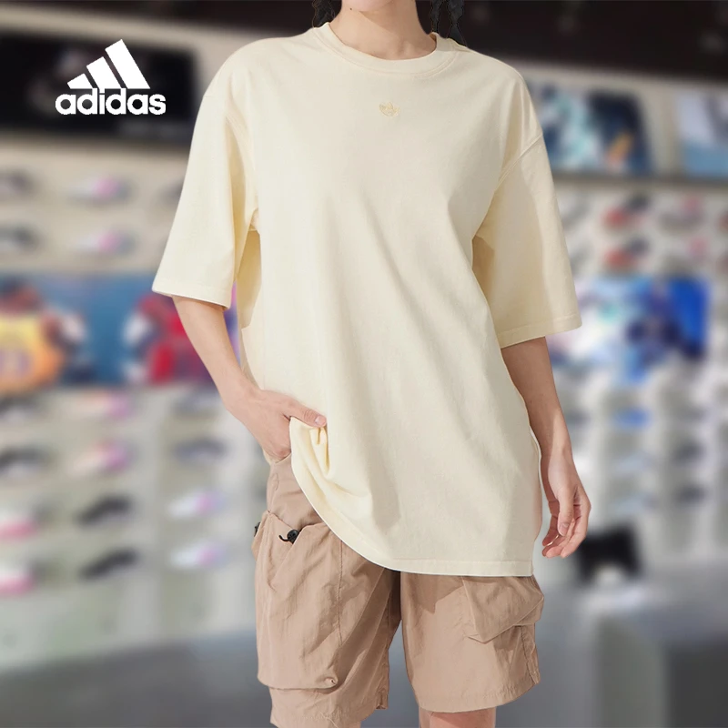 adidas/阿迪达斯三叶草女子短袖2025夏季新款舒适宽松百搭透气T恤